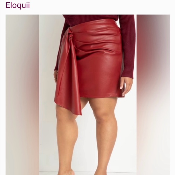Eloquii- Red faux leather mini skirt-Size 18 - Picture 3 of 6